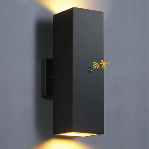 Miniatura 13 de SHIMR Luces de pared para exteriores modernas al atardecer al amanecer, aplique exterior cuadrado negro mate con bombillas incluidas, iluminación