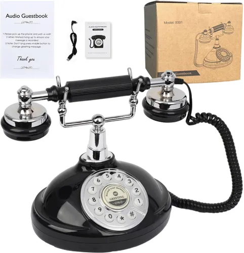 Miniatura 11 de Libro de invitados de audio, teléfono de boda, graba mensajes de audio personalizados con libro de invitados retro para boda, fiesta de cumpleaños