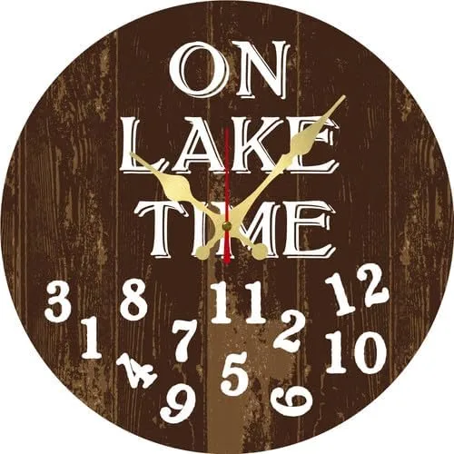 Miniatura 7 de Reloj de pared retro con números inusuales y divertidos, reloj de madera decorativo moderno de 10 x 10 pulgadas, silencioso, sin tictac, funciona