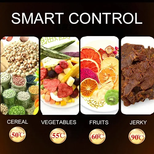 Miniatura 7 de Máquina deshidratadora de alimentos comercial de 16 bandejas – Marco de acero inoxidable, temporizador y control de temperatura, doble capa