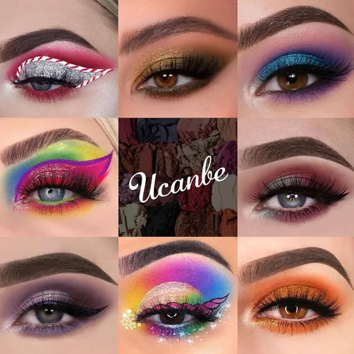 Miniatura 3 de UCANBE Paleta de sombra de ojos profesional de 86 colores con 15 brochas de maquillaje, purpurina mate de larga duración, altamente pigmentada