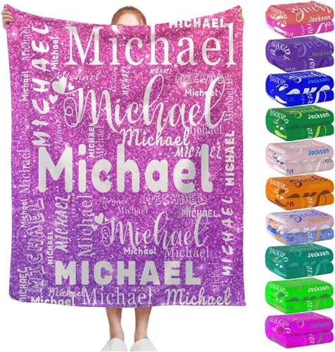 Miniatura 22 de Manta personalizada con nombre para niños, niñas, niños, adultos, hombres y mujeres, mantas personalizadas con nombre, regalos personalizados