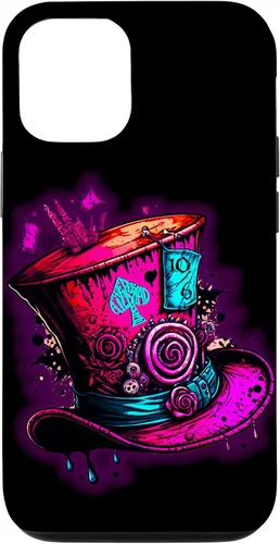 Funda para iPhone 12/12 Pro We're All Mad Here Pink Steampunk Alicia en el país de las maravillas