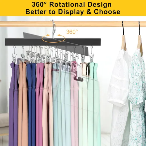 Miniatura 2 de Organizador de leggings para armario, perchas para pantalones con clips con capacidad para 20 leggings, jeans, sombreros, pantalones cortos