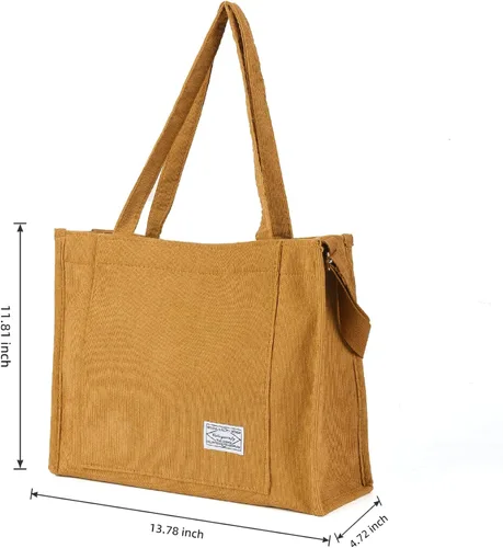 Miniatura 2 de Valleycomfy Bolsos de mano de pana casuales vintage para mujer, bolso cruzado para mujer, bolso de hombro de viaje, bolso ecológico