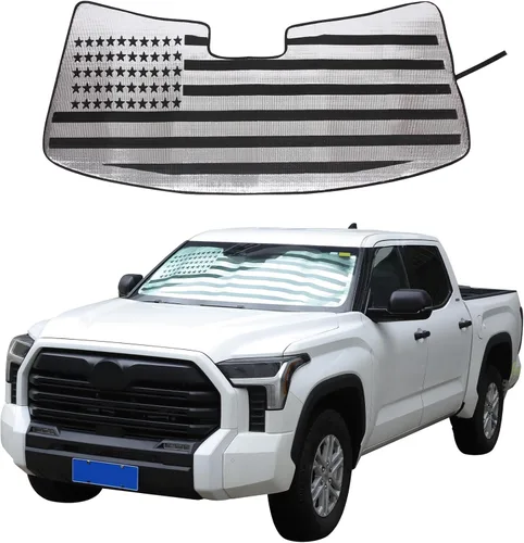 Miniatura 13 de Aunginsy Parasol para parabrisas delantero compatible con Toyota Tundra/Sequoia 2022-2024, parasol plegable reflectante para rayos UV y protección