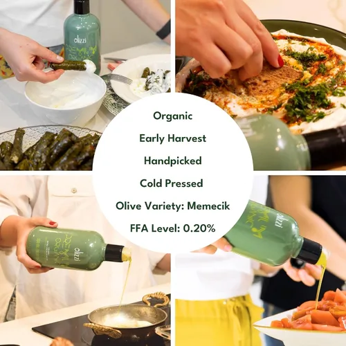 Miniatura 5 de Olizzi Aceite de oliva orgánico de primera calidad extra virgen – galardonado, cosecha temprana, rico en polifenoles, primer prensado en frío