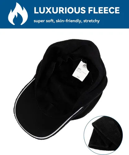 Miniatura 6 de Gisdanchz Sombrero de cola de caballo de forro polar elástico para mujer con orejeras - Sombrero de invierno con agujero vertical para cola