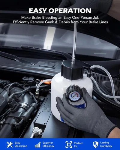 Miniatura 2 de Kit de purga de frenos Orion Motor Tech, extractor de líquido de frenos de 2.5L para una persona compatible con Ford VW BMW y más, purga de presión