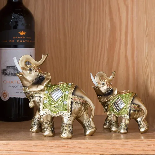 Miniatura 6 de Estatua de elefante, escultura de elefante de Feng Shui, figura de riqueza de la suerte para el hogar, oficina, tienda, decoración de regalo