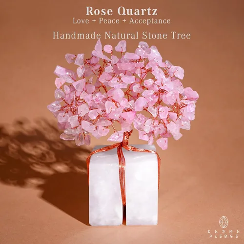 Miniatura 2 de Árboles de cristal de cuarzo rosa para decoración del hogar, decoración de escritorio de oficina, cristales curativos de chakras y piedra para Base