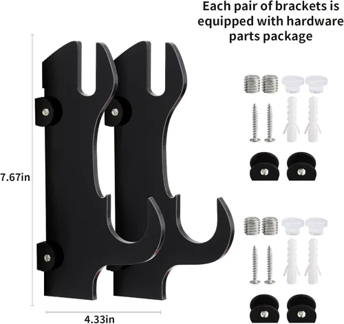 Miniatura 3 de Soporte de pared para katana - Soporte de espada de plexiglás negro - Soporte para espada samurái