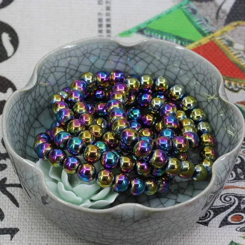 Miniatura 4 de Amandastone Pulsera elástica de cuentas redondas de 0.394 in con piedras preciosas naturales de 7 pulgadas