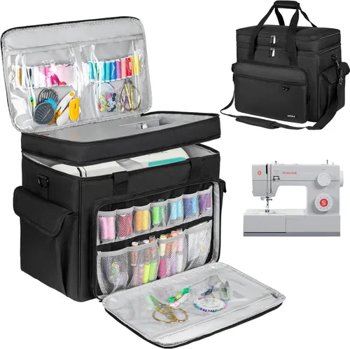 Miniatura 11 de LEFOR·Z Estuche rodante para máquina de coser con ruedas, bolsa de transporte para máquina de coser, bolsa de mano con carrito para la mayoría