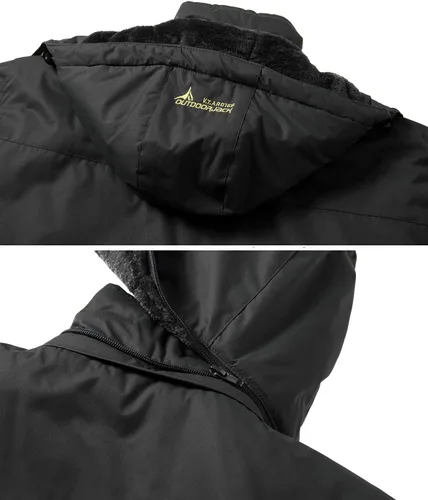 Miniatura 5 de MANSDOUR Chaqueta de senderismo para hombre, impermeable, cálida, forro polar, para invierno, snowboard, cortavientos, con capucha