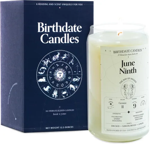 Miniatura 333 de Velas con fecha de nacimiento, 28 de octubre, velas perfumadas del zodiaco de Escorpio, regalo de cumpleaños, aroma a bergamota, canela y caoba