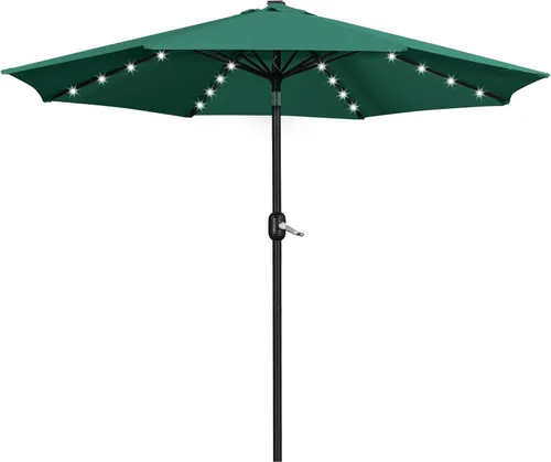 Miniatura 38 de Yaheetech - Paraguas de 9 pies con energía solar para patio - Paraguas de mesa de mercado con protección UV, 32 luces LED y botón de inclinación