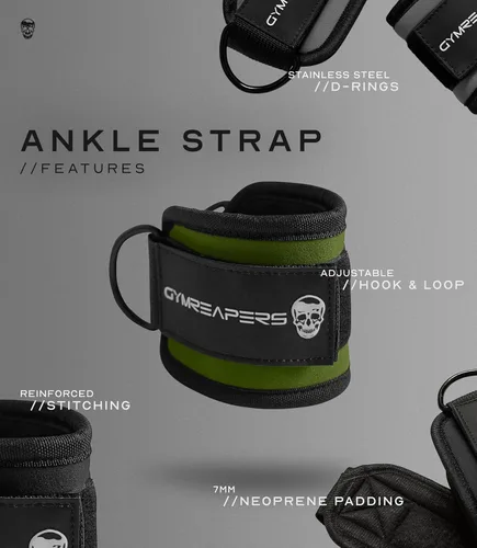 Miniatura 6 de Gymreapers - Correas de tobillo para Kickbacks en máquinas de cable, entrenamientos de glúteos, ejercicios de la parte inferior del cuerpo - Correas