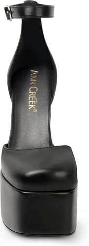 Miniatura 4 de ANN CREEK Tacón grueso de plataforma para mujer con correa de tobillo y punta cuadrada