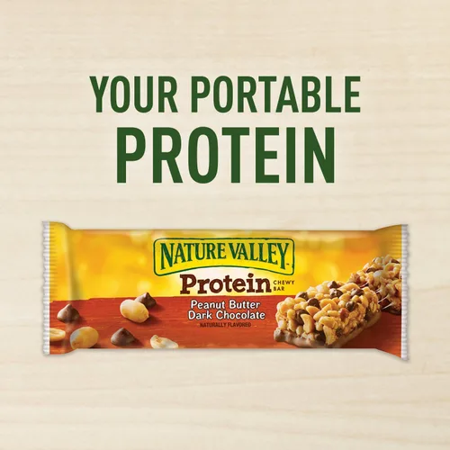 Miniatura 3 de Nature Valley Barras masticables de proteínas, mantequilla de maní, chocolate oscuro, 5 barras (paquete de 3)