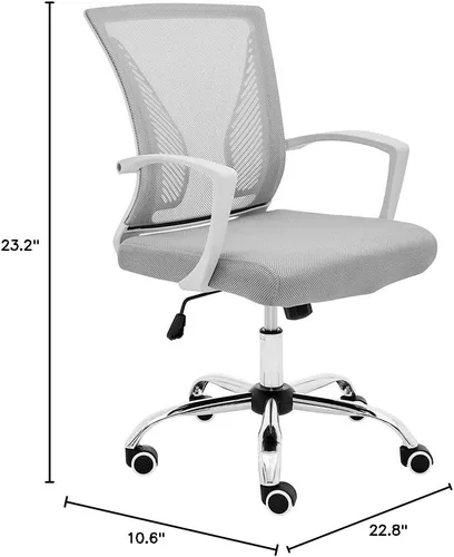 Miniatura 3 de Modern Home Zuna Silla de oficina con respaldo medio, respaldo ergonómico de malla de apoyo silla de escritorio (negro/azul)