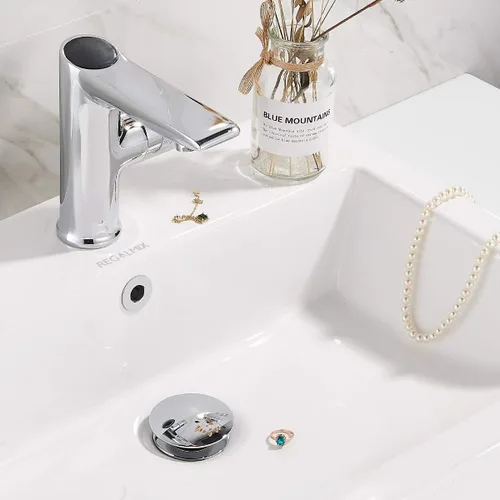 Miniatura 7 de Desagüe para lavabo, drenaje emergente para baño con tapón de cesta desmontable, colador de drenaje antiexplosión y antiobstrucción, conjunto