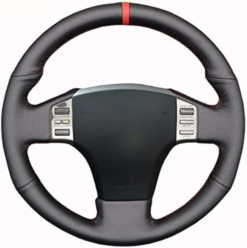 Funda protectora para volante, para Infiniti G35 2003-2006 Nissan Skyline V35 2003-2006, funda de cuero cosida a mano para volante de automóvil