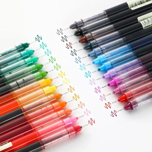 Miniatura 6 de USUAL 24 unidades de bolígrafos de tinta de gel, bolígrafos de tinta líquida, bolígrafos multicolor de 0.5 mm de punta fina, bolígrafos de escritura