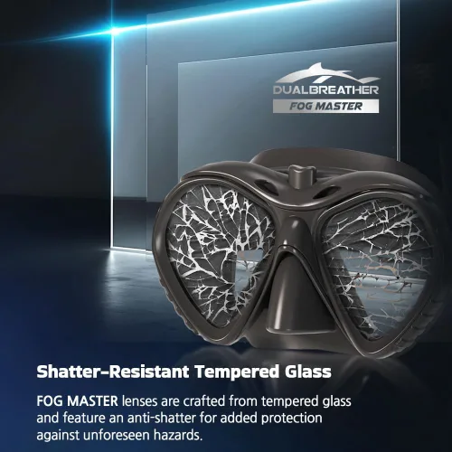 Miniatura 6 de DUALBEATHER FOG MASTER Máscara de buceo con cada limpiaparabrisas para antivaho y parte superior seca, juego de esnórquel, natación, buceo, gafas