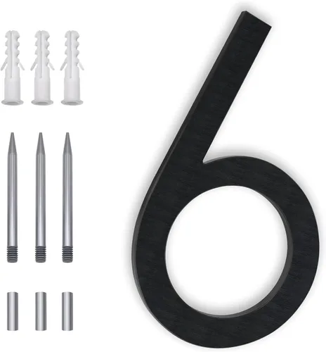 Miniatura 26 de Números Reflectantes de 8 Pulgadas para Dirección en Casa, Números de Casa Modernos de Metal Negro para Dirección en la Calle, Números de Casa