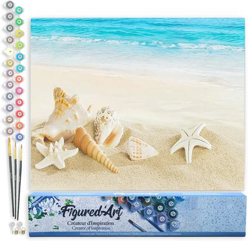 Miniatura 153 de Figured'Art - Juego de pintura por números, lienzo enrollado sin marco, para manualidades, para adultos, 16 x 20 pulgadas, jarrón de peonías