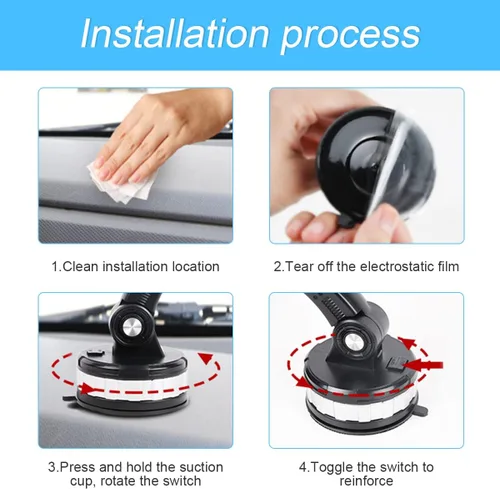 Miniatura 5 de Soporte de teléfono para automóvil, soporte de teléfono mejorado giratorio de 360° con ventosa para salpicadero, parabrisas, universal para iPhone