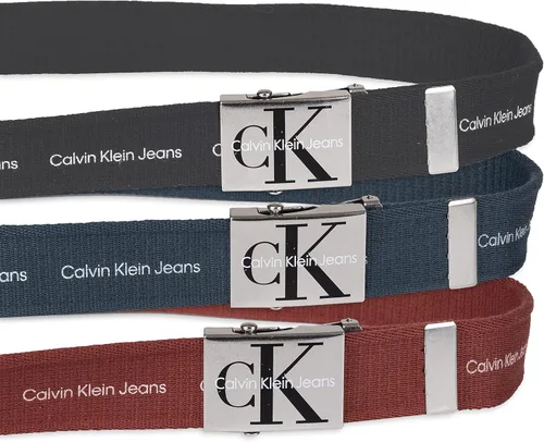 Miniatura 4 de Calvin Klein de los hombres ajustable Firma algodón belt-white
