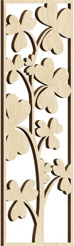 Miniatura 142 de 9 3/8 pulgadas de ancho x 24 3/8 pulgadas de alto x 1/4 pulgadas de alto, Bradford Paneles de pared decorativos de madera de calado, roble rojo rojo