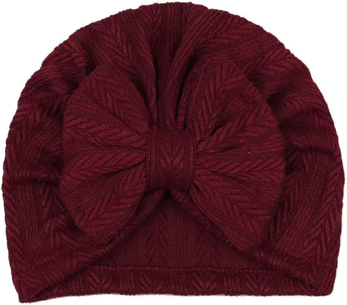 Miniatura 9 de Gorro de punto para bebé con lazos lindos turbante para envolver el sombrero (MZ6)