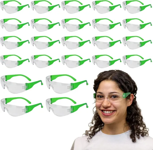 Miniatura 21 de SAFE HANDLER Gafas de seguridad con patillas de color transparente Talla única, para adultos, jóvenes, lentes de policarbonato protector