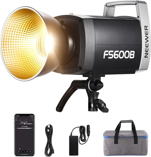 Miniatura 12 de NEEWER FS150 Luz de Vídeo LED 2.4G/Control APP, Luz Continua Silenciosa de 130W 5600K COB Luz Diurna para Fotografía con 4 Tipos de Atenuación