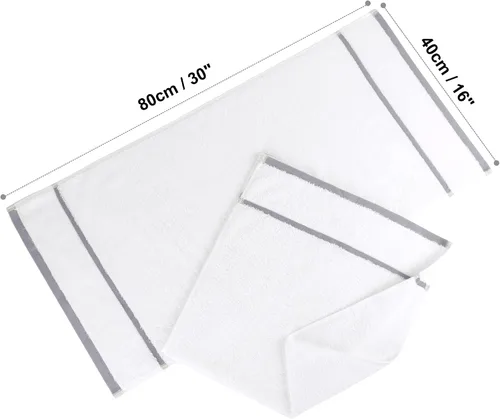 Miniatura 6 de PiccoCasa Juego de 2 toallas de mano blancas de lujo de 750 GSM, de gran tamaño, 16 x 30 pulgadas, toallas de cara de algodón hilado en anillo