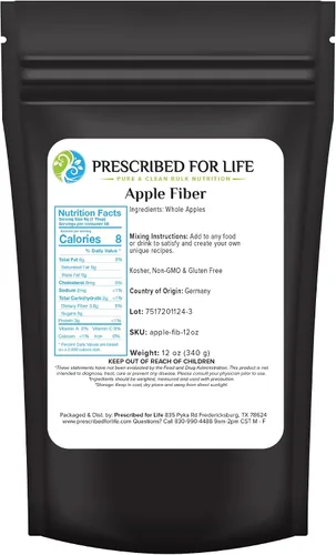 Miniatura 8 de Prescribed For Life Polvo de fibra de manzana, suplemento natural de fibra de manzana, vegano, sin OMG, sin gluten (2.2 lbs)