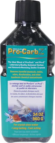 Penn-Plax Pro-Carb Z contiene carbón activado y zeolita para agua cristalina y saludable de acuario, 34 onzas, modelo: PBZC2M