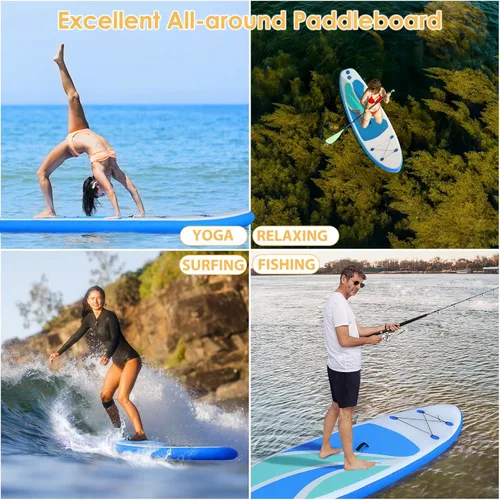 Miniatura 7 de Tabla de remo inflable para adultos para todos los niveles de habilidad, tabla de remo ultraligera de 10 pies 4 pulgadas con cubierta antideslizante