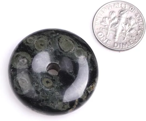 Miniatura 25 de JOE FOREMAN Anillo de cuarzo amatista natural de 1.181 in con colgante de donas circulares para hacer joyas, 1 unidad, Piedra