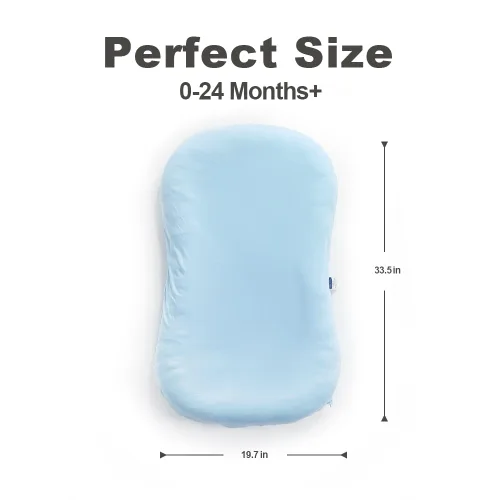 Miniatura 4 de Tumbona infantil, funda para nido de bebé, algodón suave e interior impermeable, asiento de piso para bebé para el tiempo boca abajo, tumbona