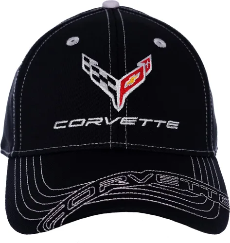 Miniatura 9 de JH DESIGN GROUP Men's Chevy Corvette C8 Logo Cap Adjustable Black Hat