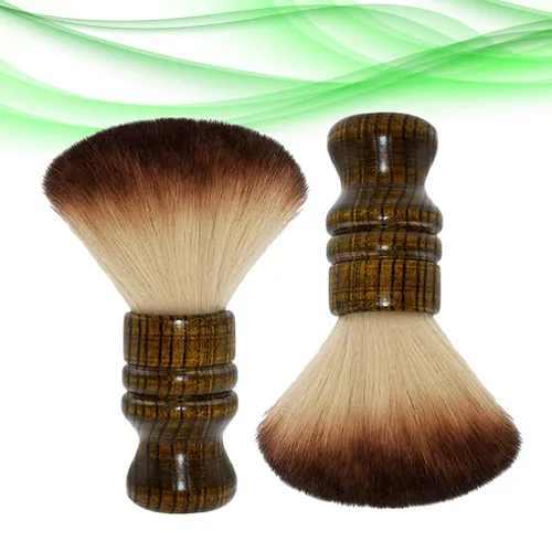 Miniatura 9 de Cepillo profesional para el cuello de la peluquería de 2 piezas con mango de madera, cepillo de barrido de pelo y kits de corte