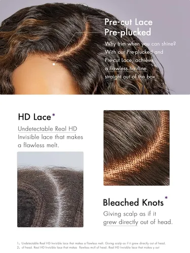 Miniatura 3 de LUVME HAIR - Pelucas de cabello humano rizado corto sin pegamento de 10 pulgadas, precortadas, predepiladas, indetectable, encaje HD, negro