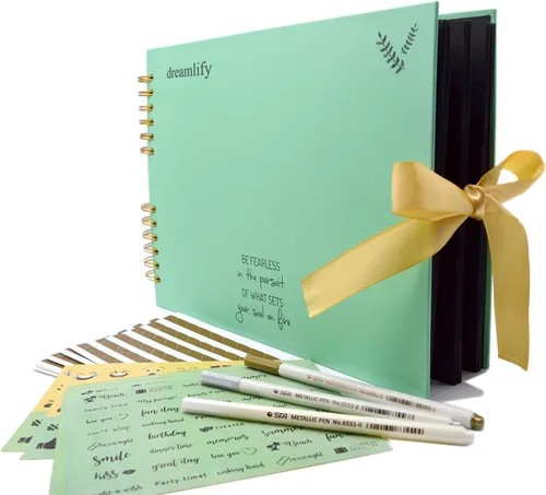 Miniatura 7 de dreamlify Kit de álbumes de recortes, álbum de fotos de 80 páginas, álbum de fotos para álbumes de recortes, libro de recuerdos de papel