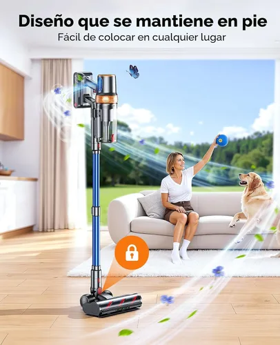 Miniatura 5 de Aspiradora inalámbrica, 600W 50KPA 65 min aspiradoras para el hogar, aspiradora de palo mejorada con herramienta de limpieza de colchón adicional