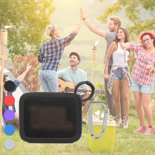 Miniatura 9 de Funda de silicona Lebakort compatible con altavoz portátil JBL GO 4 (Funda negra)