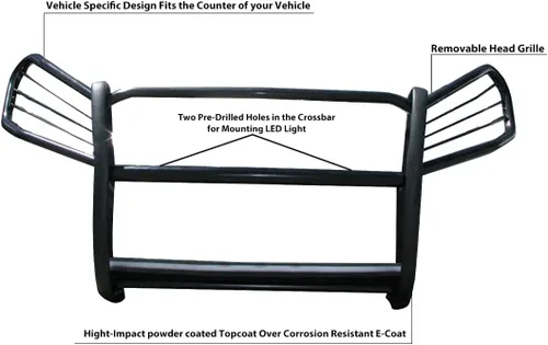 Miniatura 4 de Black Horse Rejilla protector de cepillo para parachoques Modular en negro Compatible con Toyota RAV4 2006-2018-17A093902MA